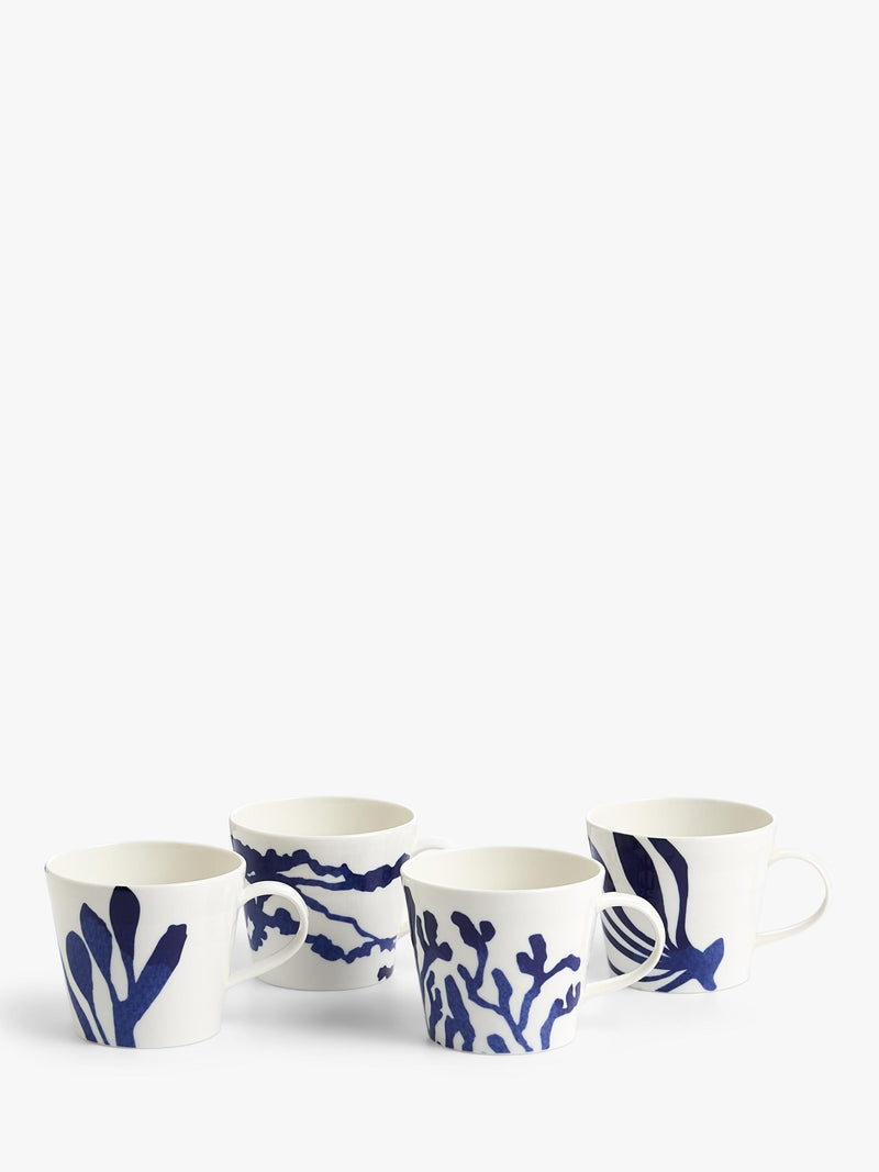 Royal Doulton Pacific porcelain mug set in blue 400ml - British product