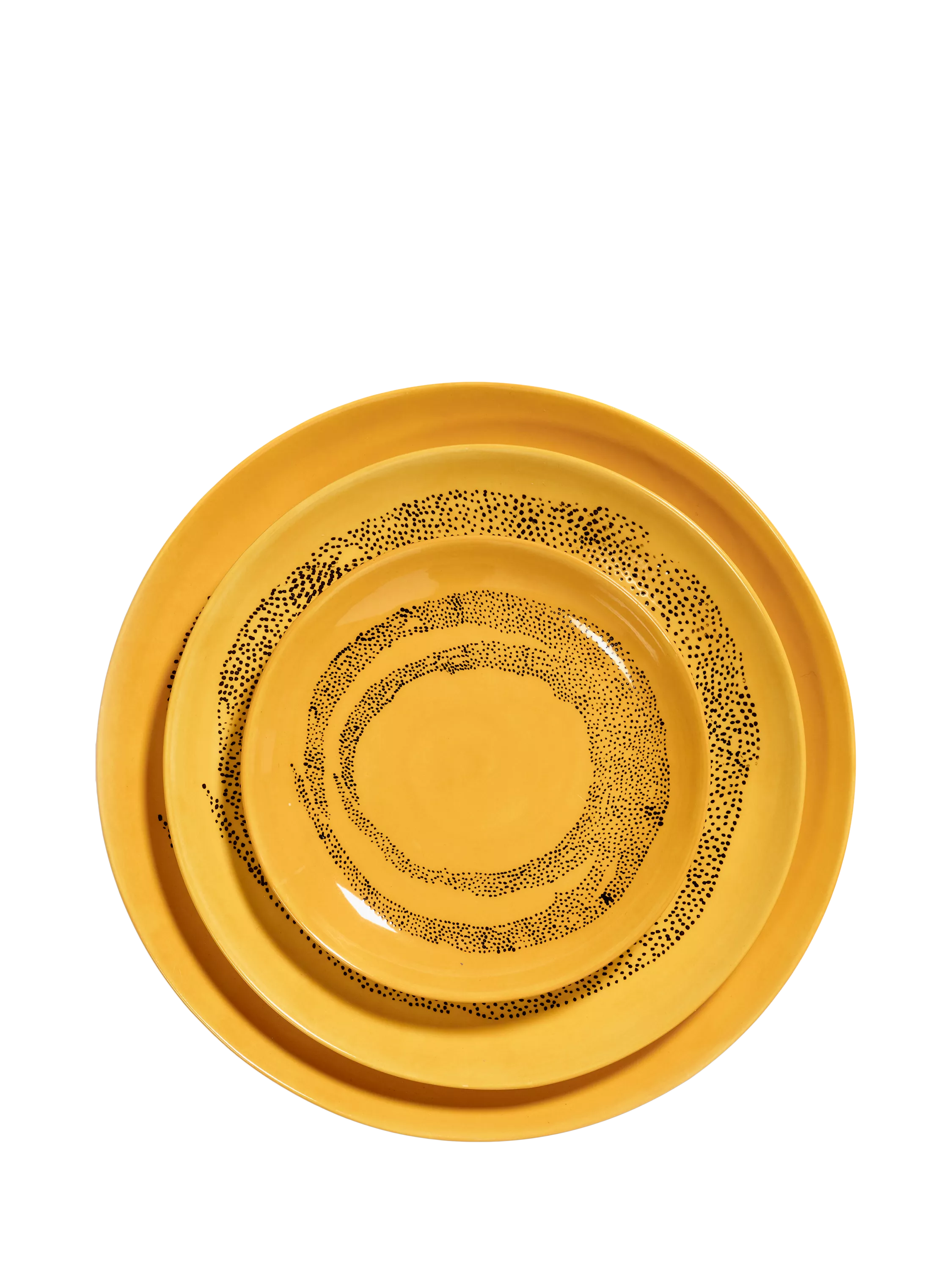 Serax stoneware side plates set of 4 yellow dots 18cm, imported from the UK