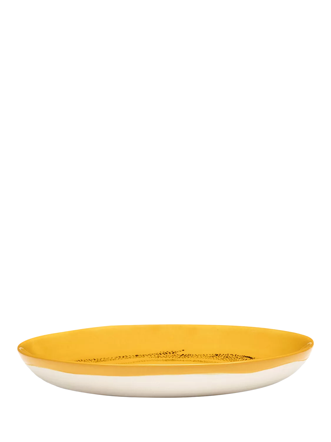 Serax stoneware side plates set of 4 yellow dots 18cm, imported from the UK