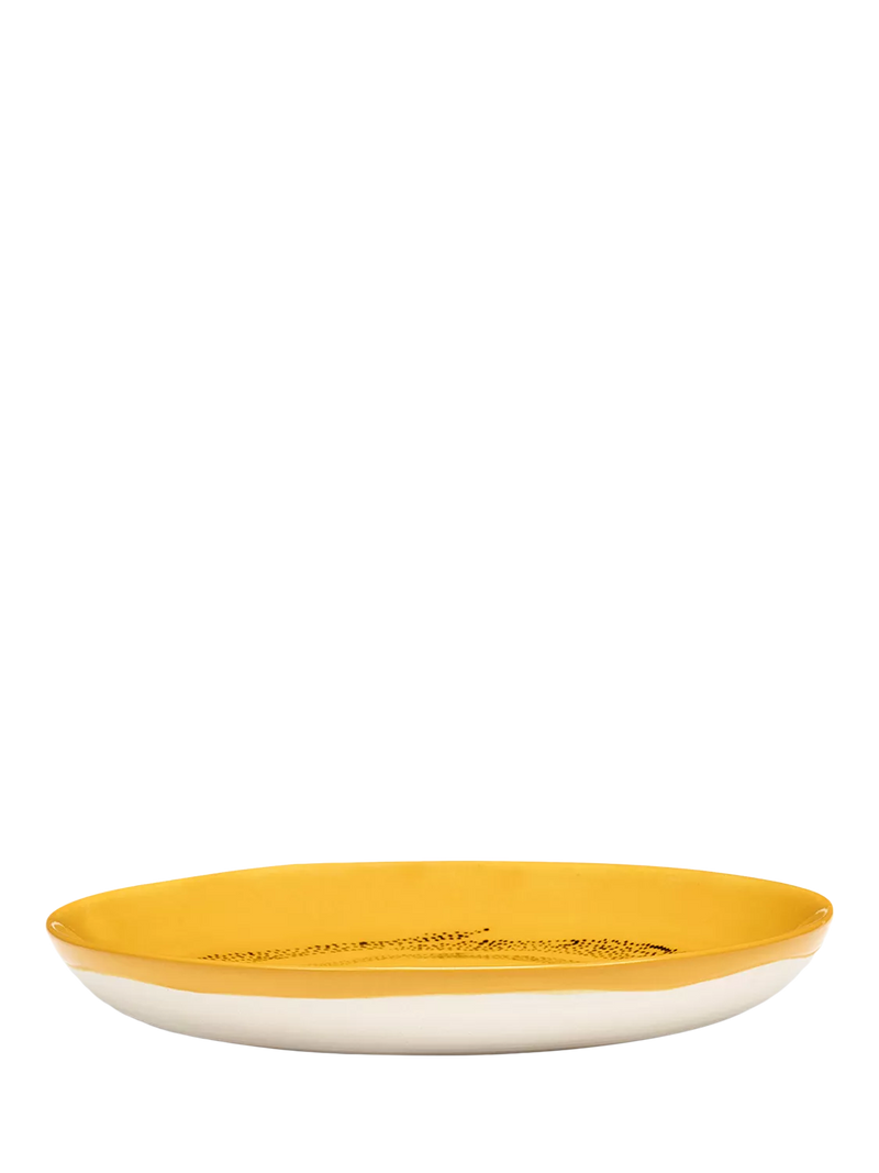 Serax stoneware side plates set of 4 yellow dots 18cm, imported from the UK