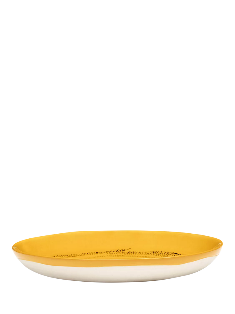 Serax stoneware side plates set of 4 yellow dots 18cm, imported from the UK