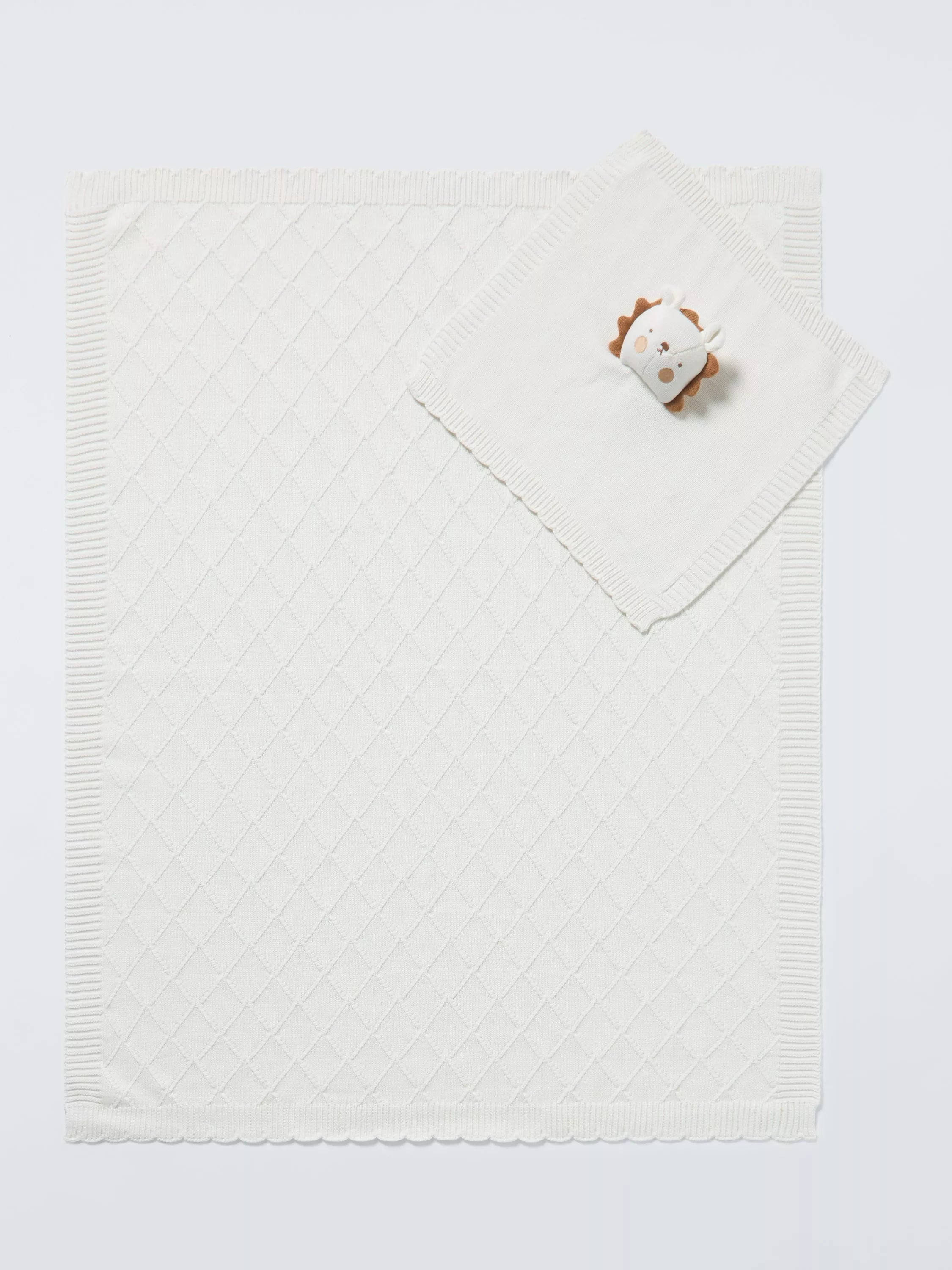 John Lewis lion knitted baby blanket set 100x75cm, UK version