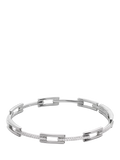 Monica Vinader Lab Grown Diamond Signature Link Skinny Bangle Silver