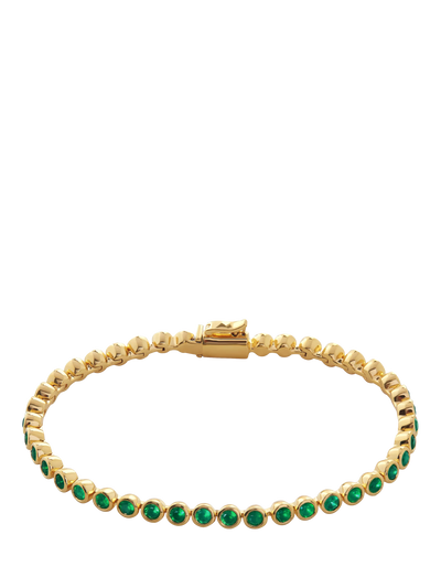 John Lewis Monica Vinader Essential Onyx Tennis Bracelet Gold- Buy online at McGrocer
