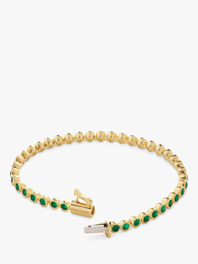 Monica Vinader Essential Onyx tennis bracelet gold, imported from the UK