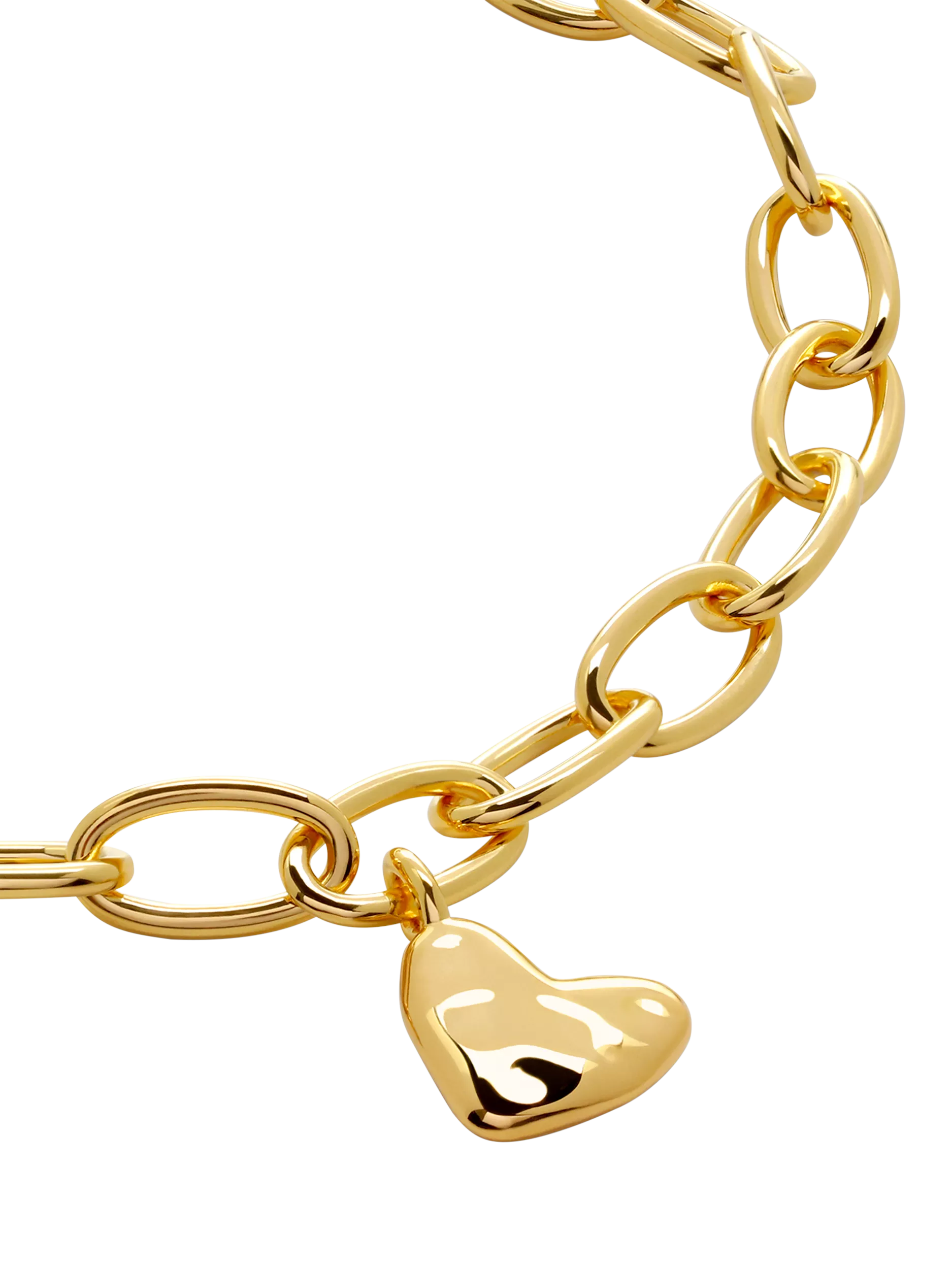 Monica Vinader gold heart charm chain bracelet 20cm, UK version