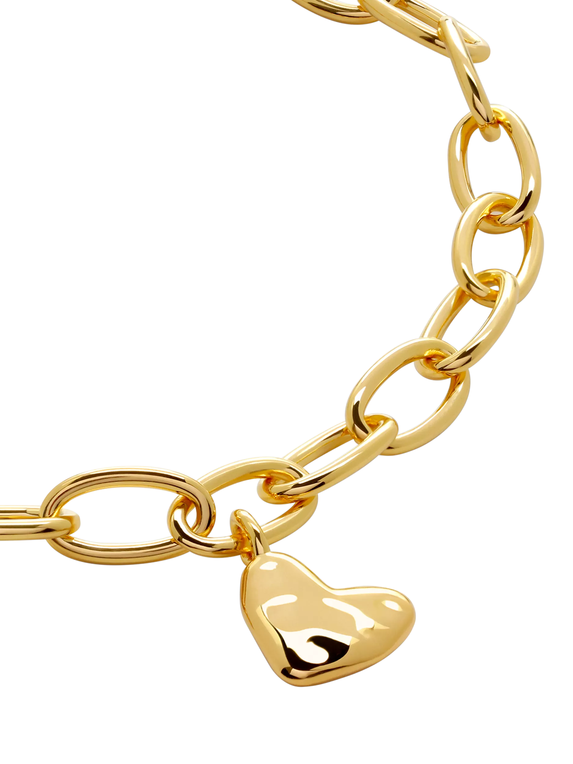 Monica Vinader gold heart charm bracelet S-M - British product