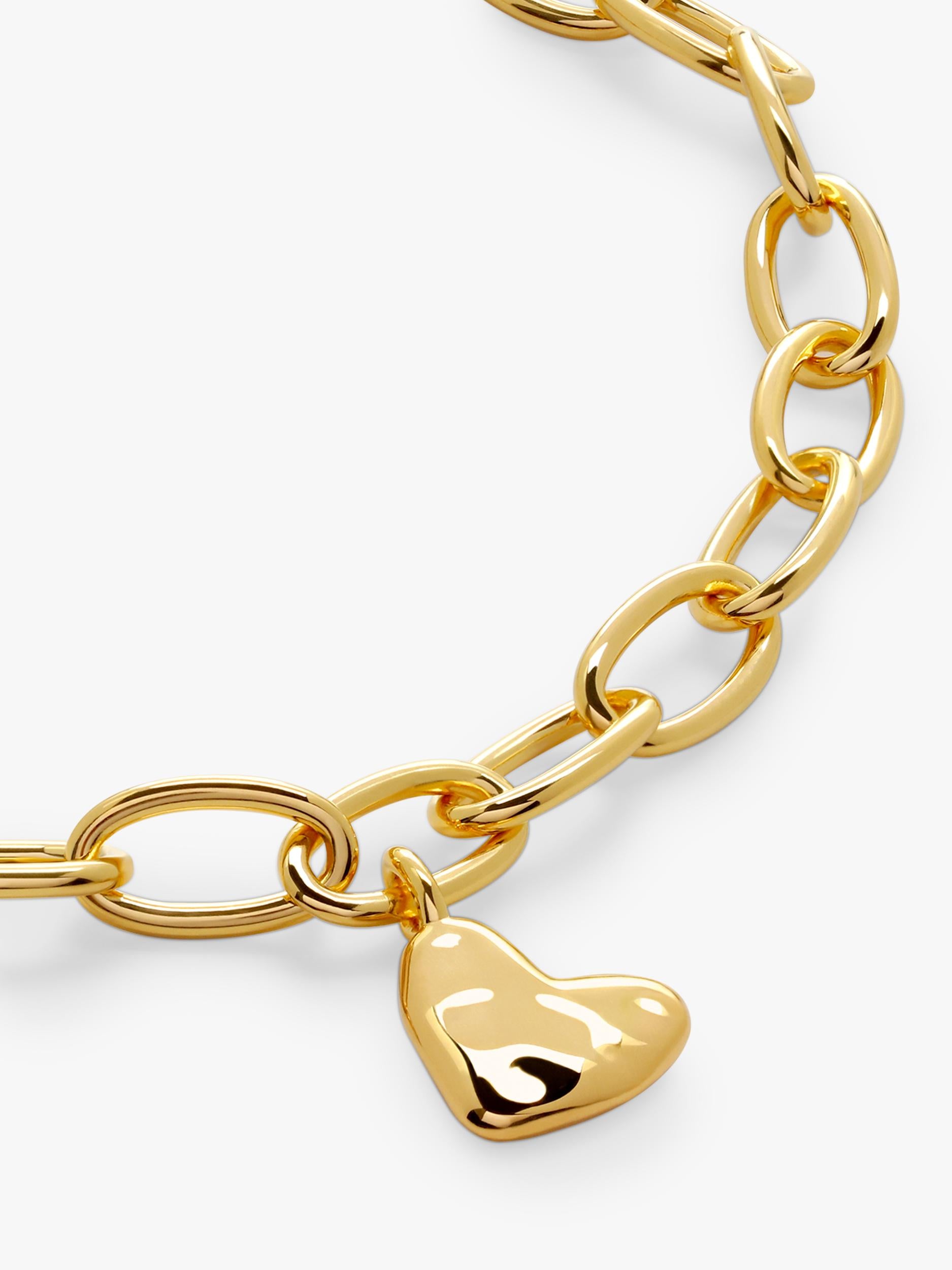 Monica Vinader gold heart charm bracelet S-M - British product