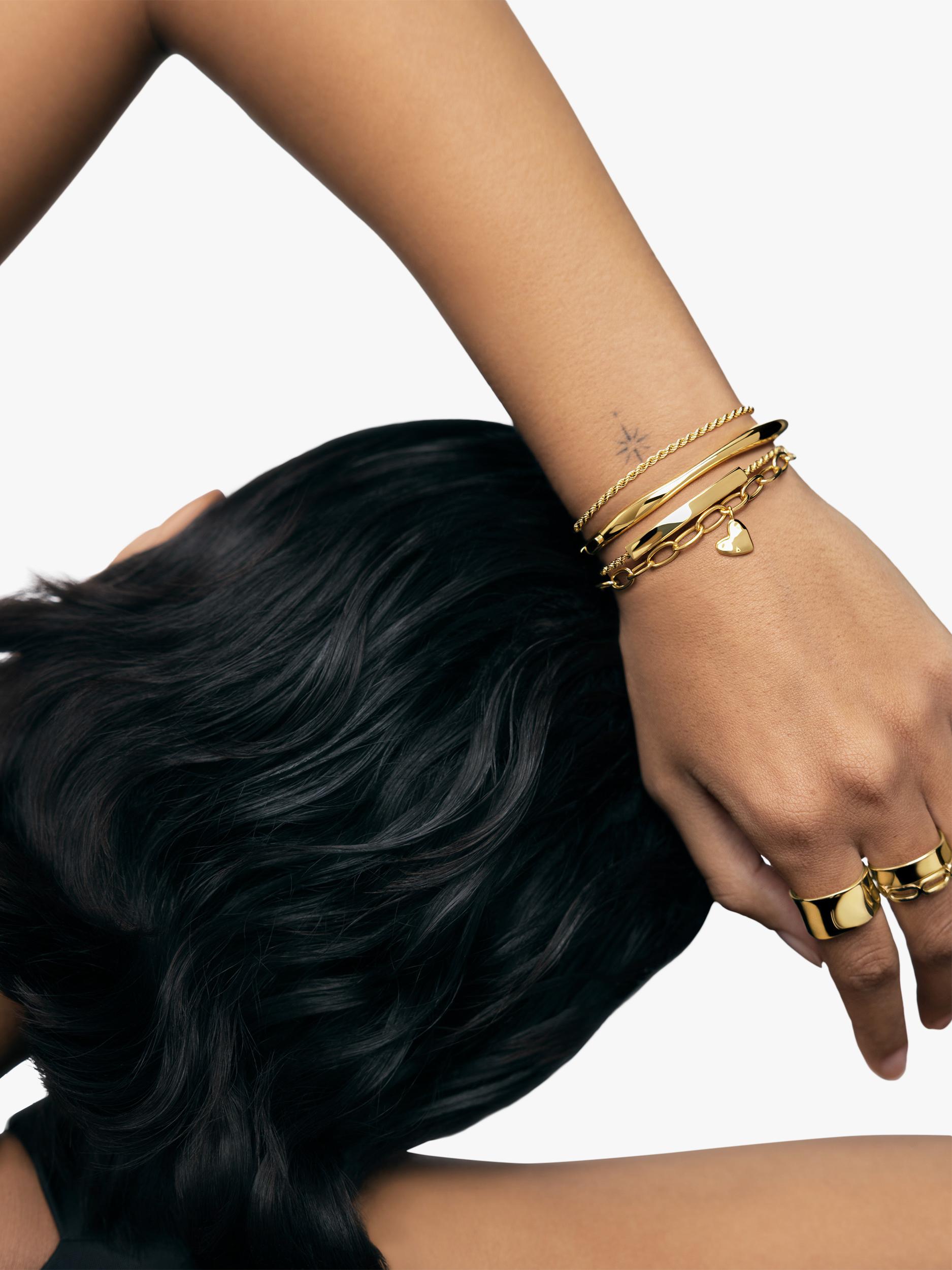 Monica Vinader gold heart charm bracelet S-M - British product
