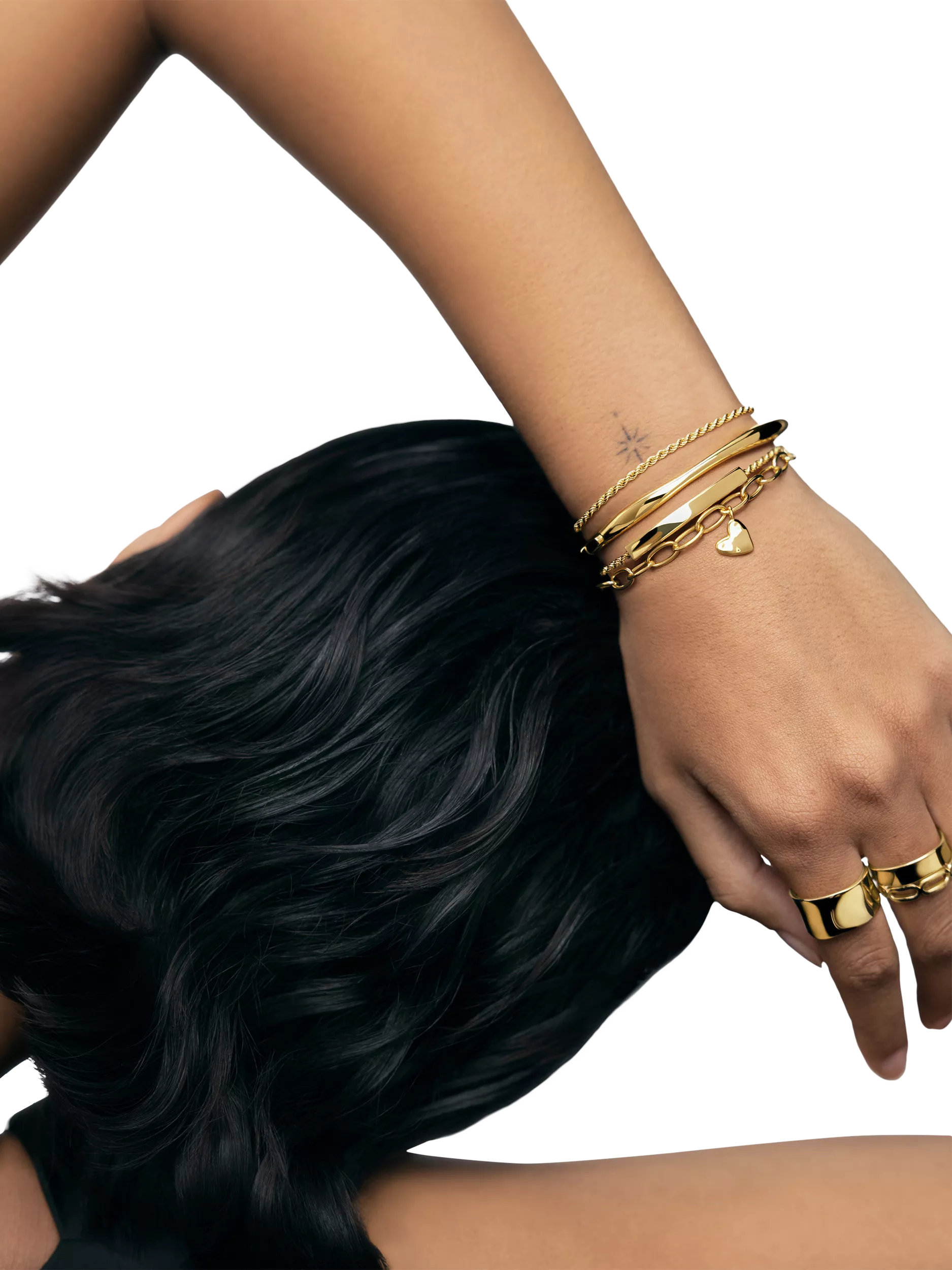 Monica Vinader gold heart charm bracelet S-M - British product