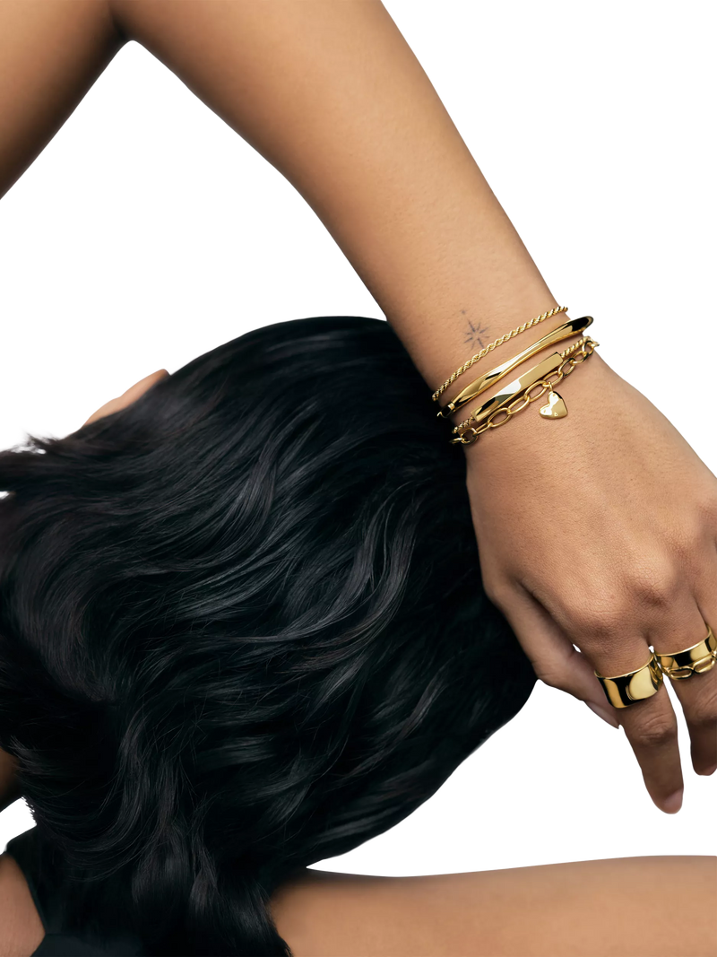 Monica Vinader gold heart charm bracelet S-M - British product