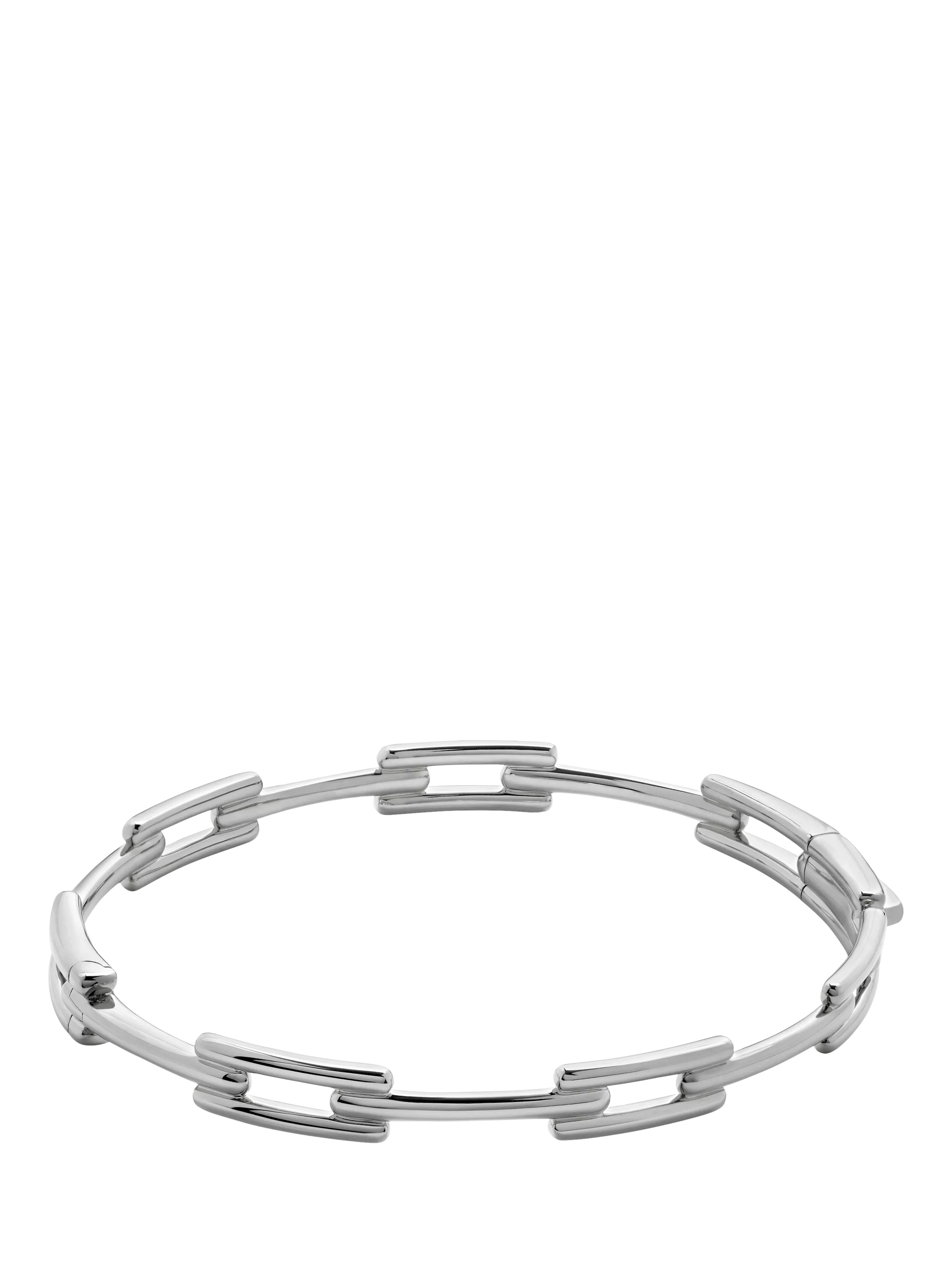 Monica Vinader Signature Link Skinny Bangle, Silver, Large