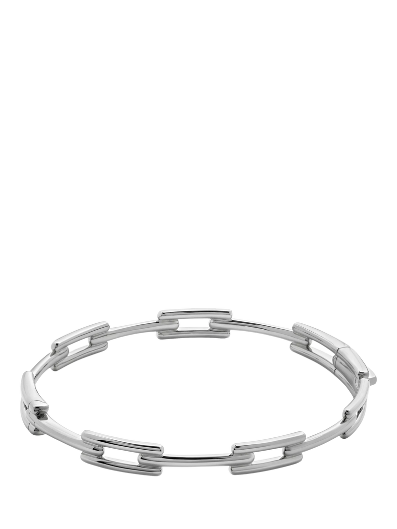 Monica Vinader Signature Link Skinny Bangle, Silver, Large