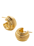 Monica Vinader heirloom small ridged demi hoop earrings 1.6cm, imported from the UK