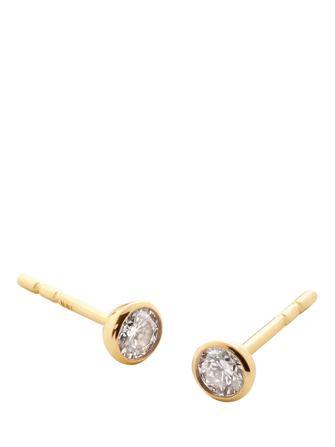 Monica Vinader lab-grown diamond gold stud earrings - British product