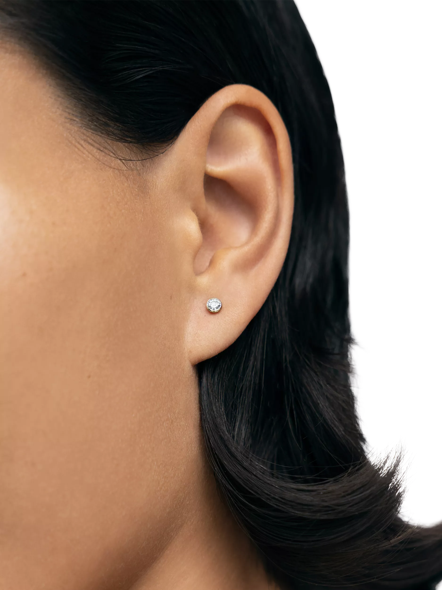 Monica Vinader lab-grown diamond gold stud earrings - British product