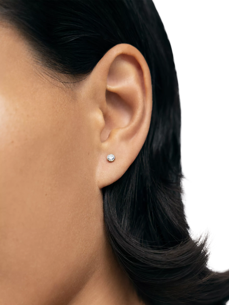 Monica Vinader lab-grown diamond gold stud earrings - British product