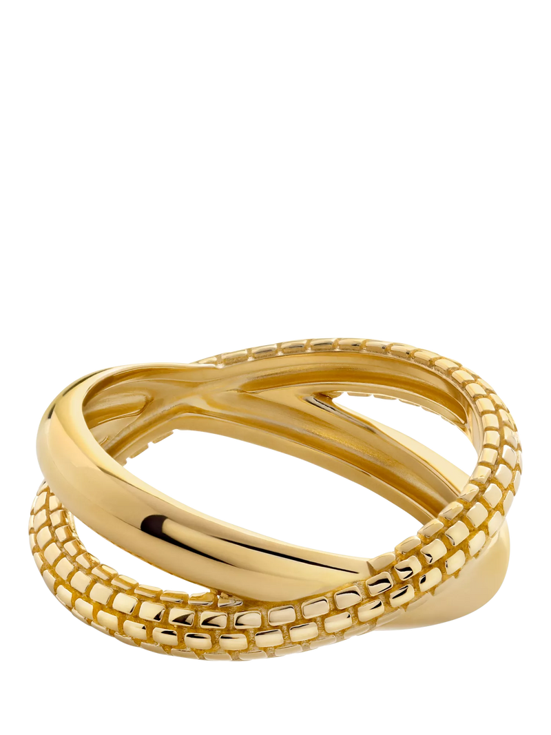 Monica Vinader Heirloom Crossover Stapelring Gold