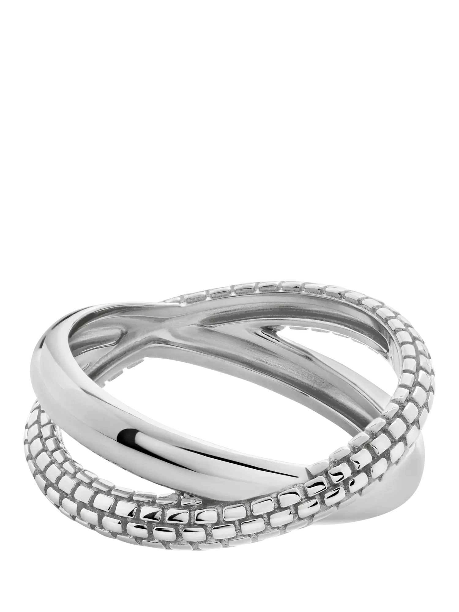 Monica Vinader Heirloom Crossover ring silver 3mm, UK version
