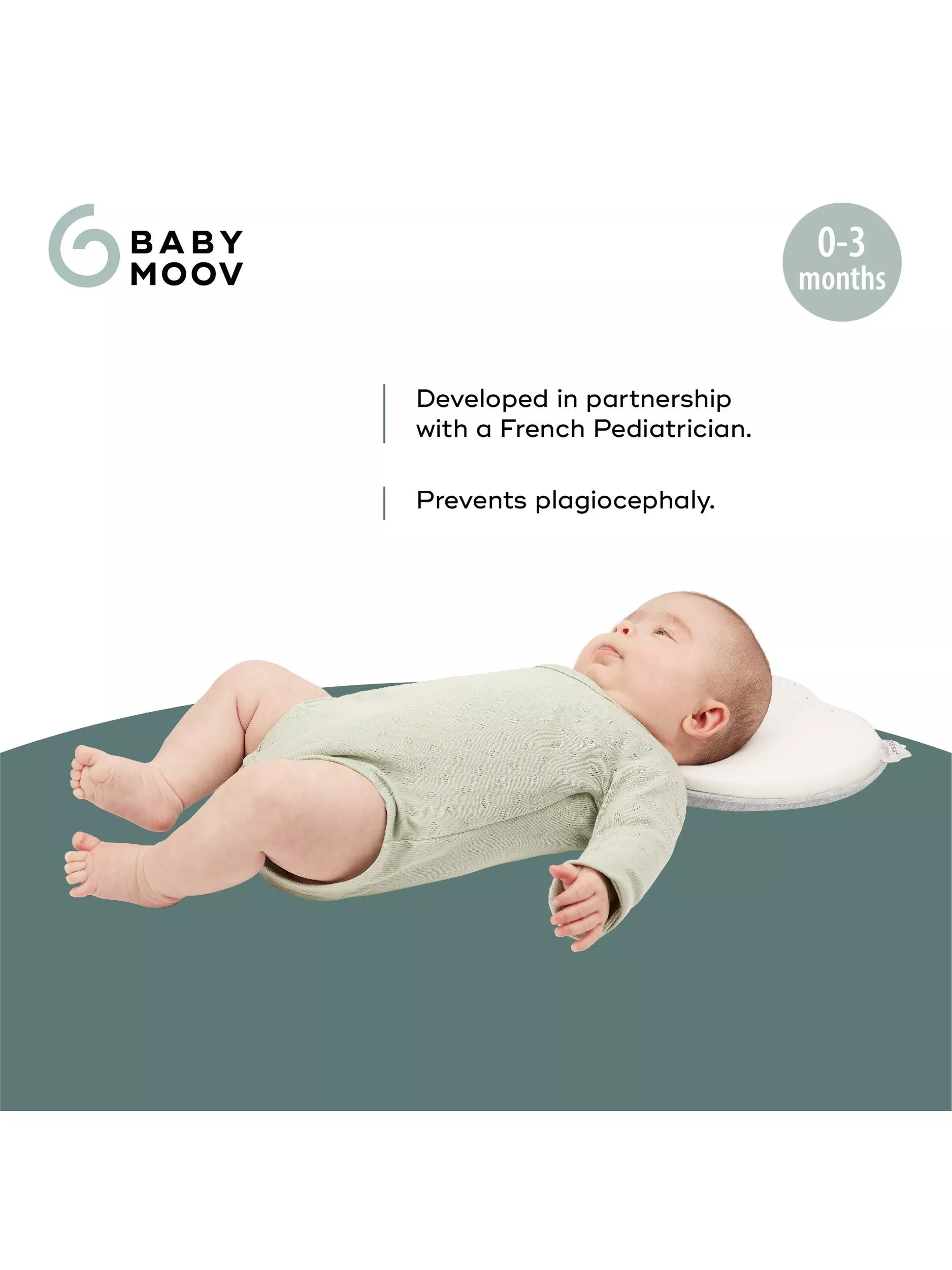 Babymoov Lovenest anti flat head support pillow white, UK version