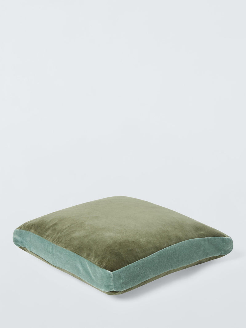 John Lewis Box Velvet Cushion with two-tone design, UK version