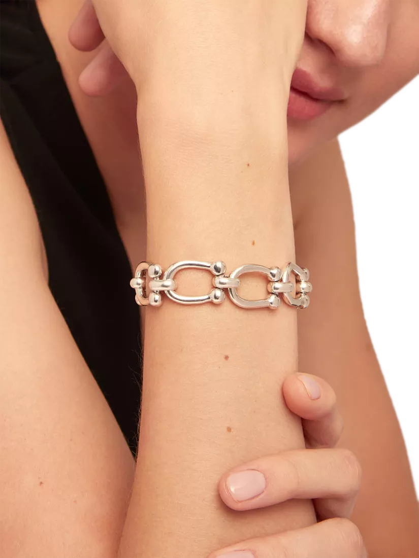 UNOde50 silver link chain bracelet 16cm, imported from the UK