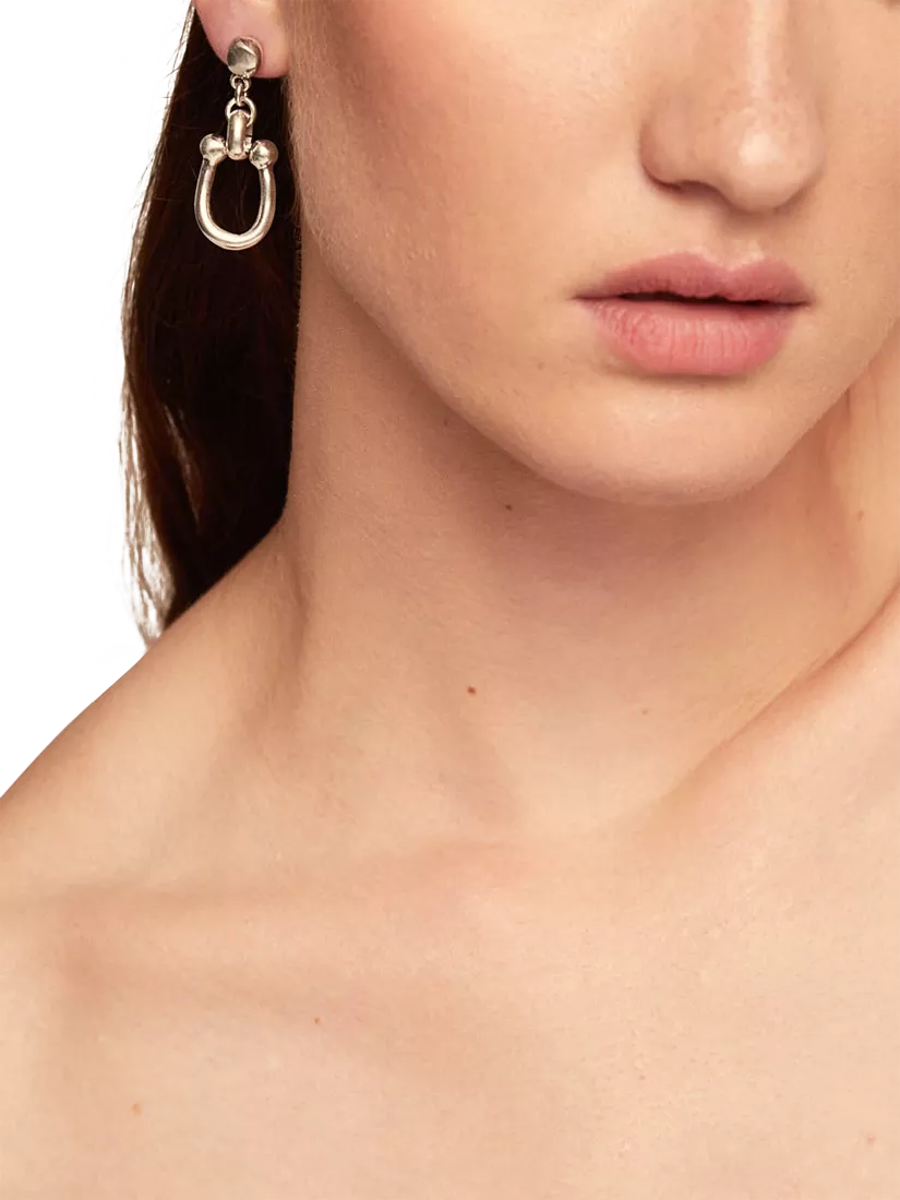 UNOde50 medium link drop earrings silver (British brand)