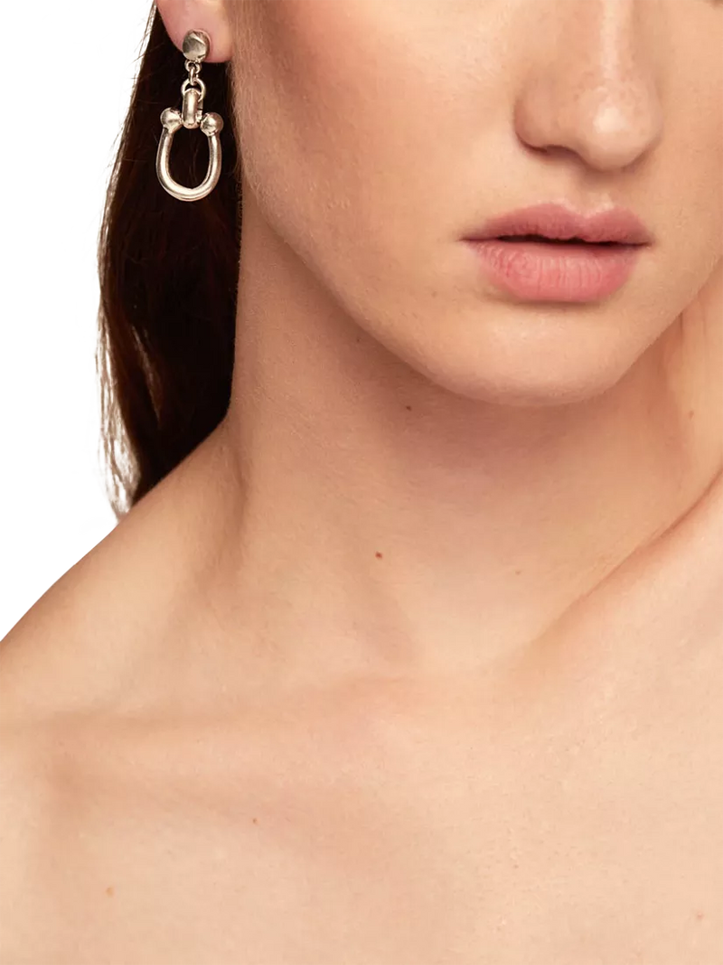 UNOde50 medium link drop earrings silver (British brand)