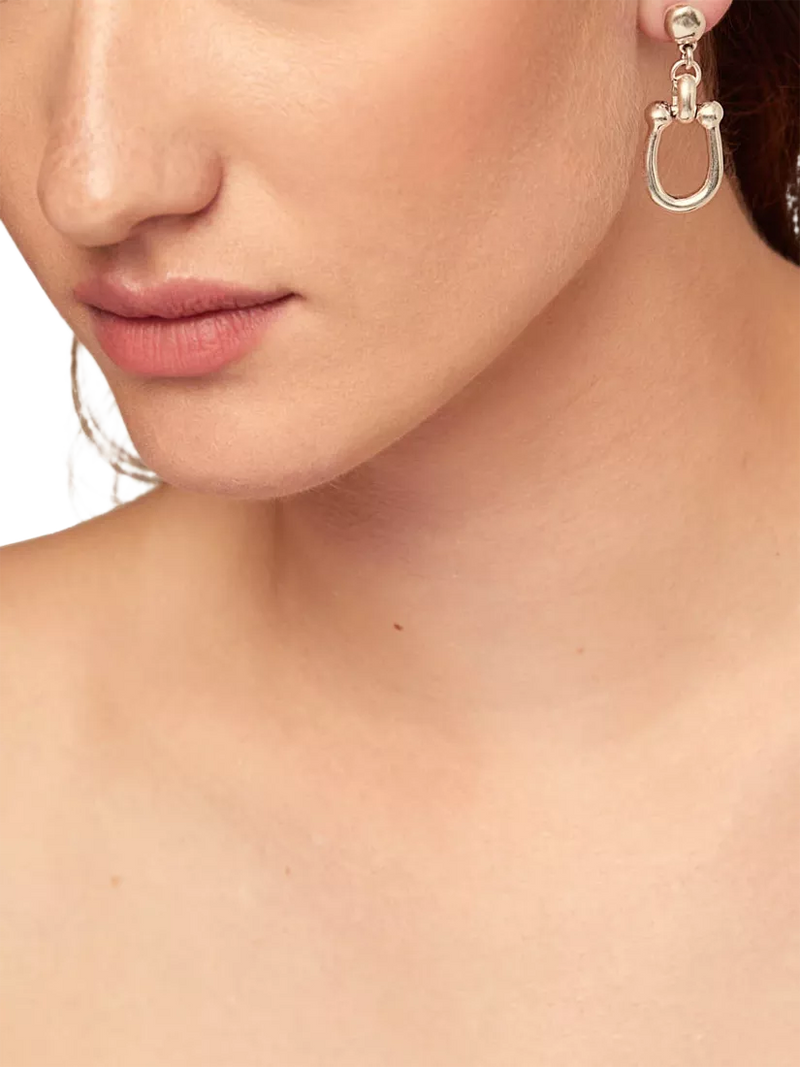 UNOde50 medium link drop earrings silver (British brand)