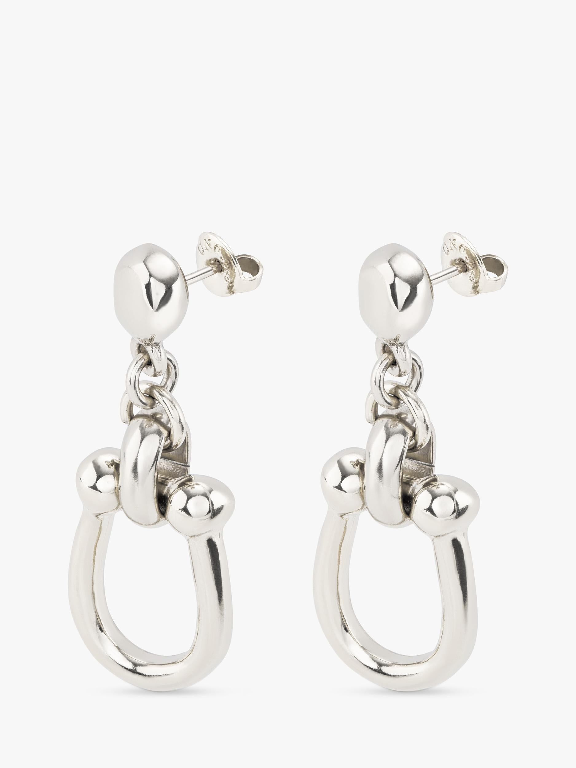 UNOde50 medium link drop earrings silver (British brand)