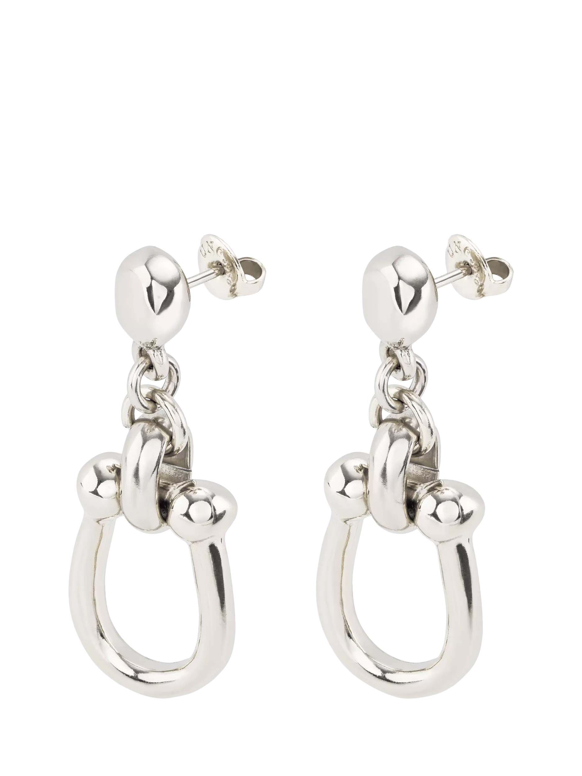 UNOde50 medium link drop earrings silver (British brand)