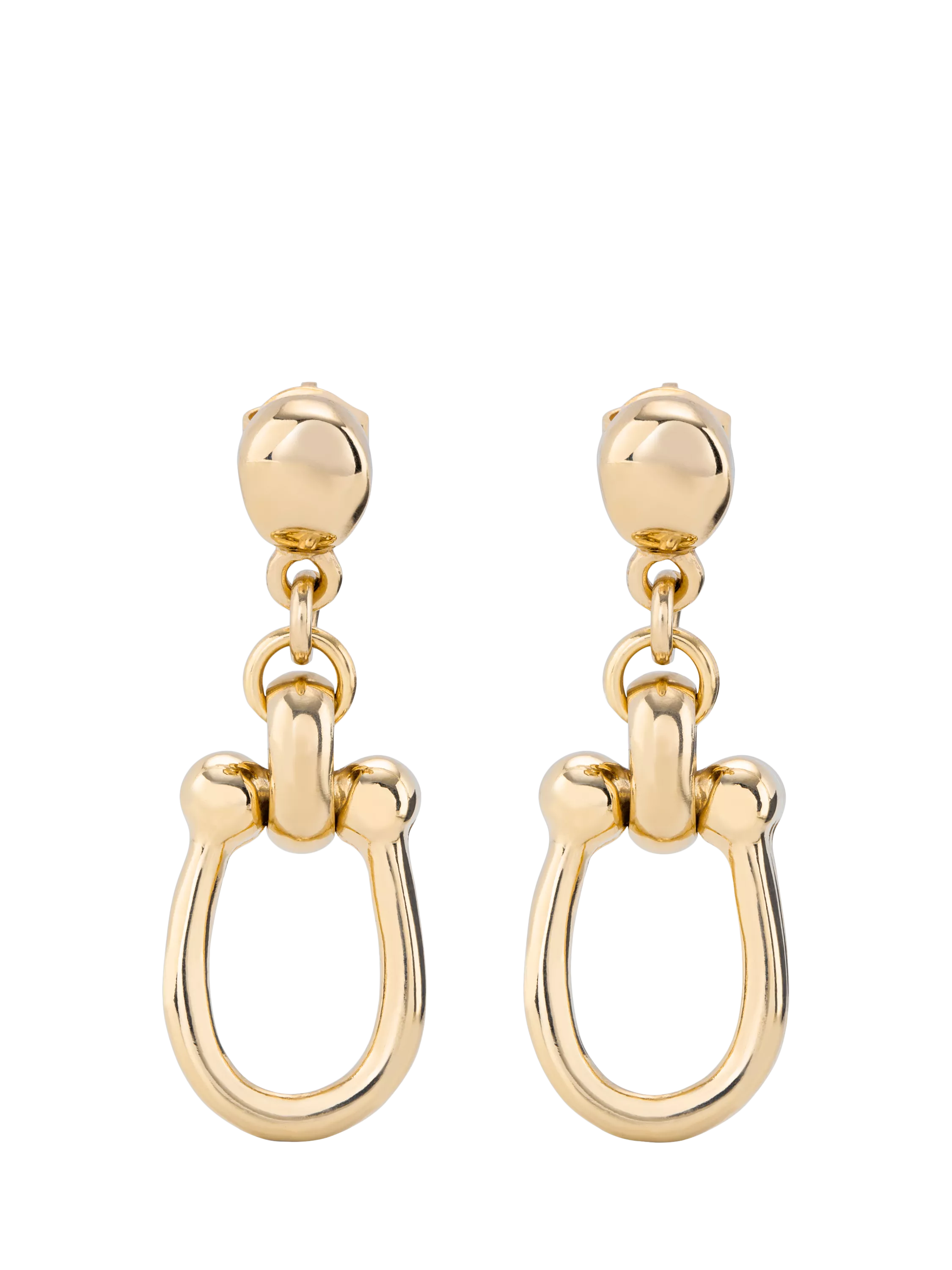 UNOde50 Youthful Collection horseshoe drop earrings gold, imported from the UK