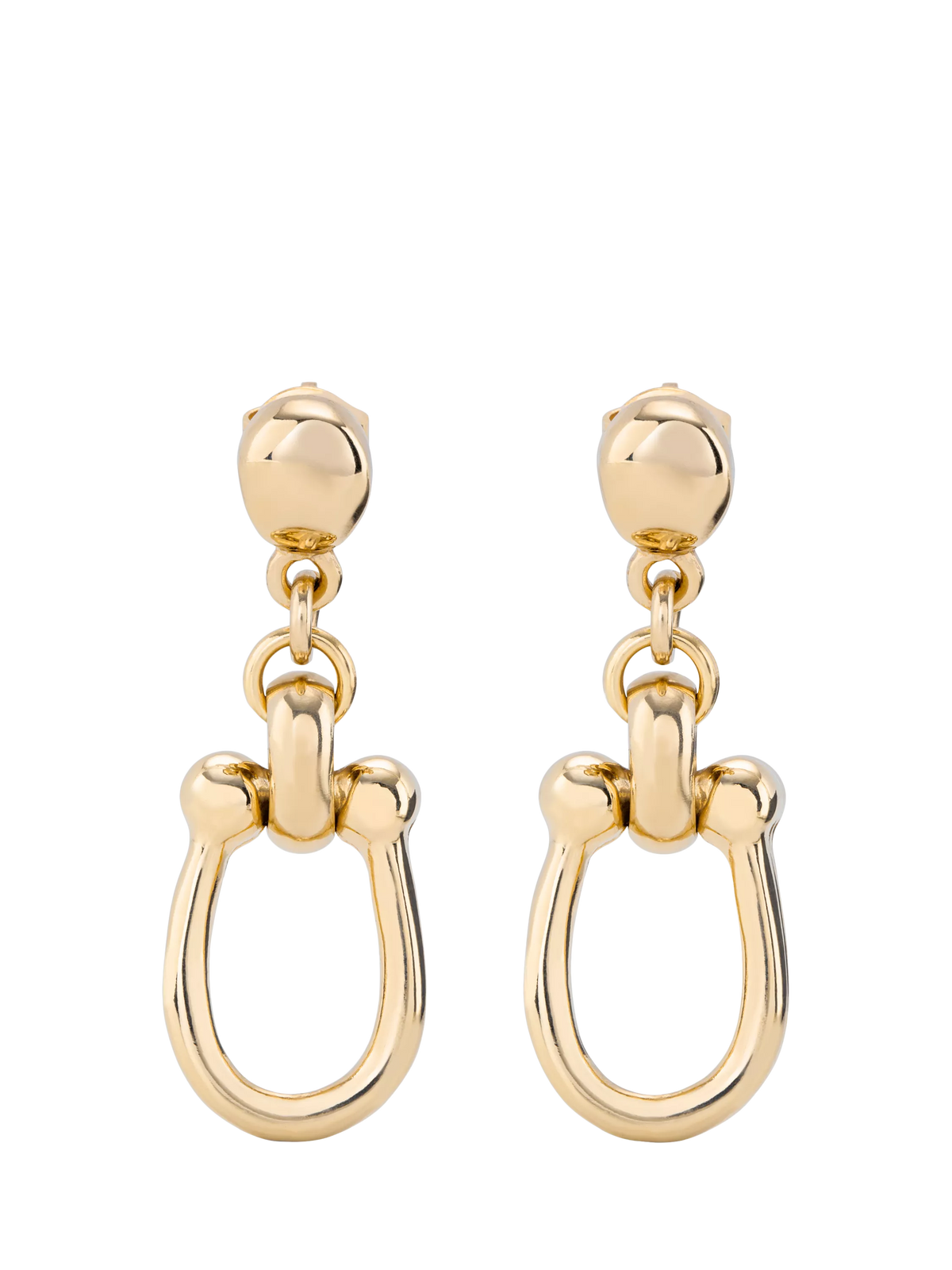 UNOde50 Youthful Collection horseshoe drop earrings gold, imported from the UK