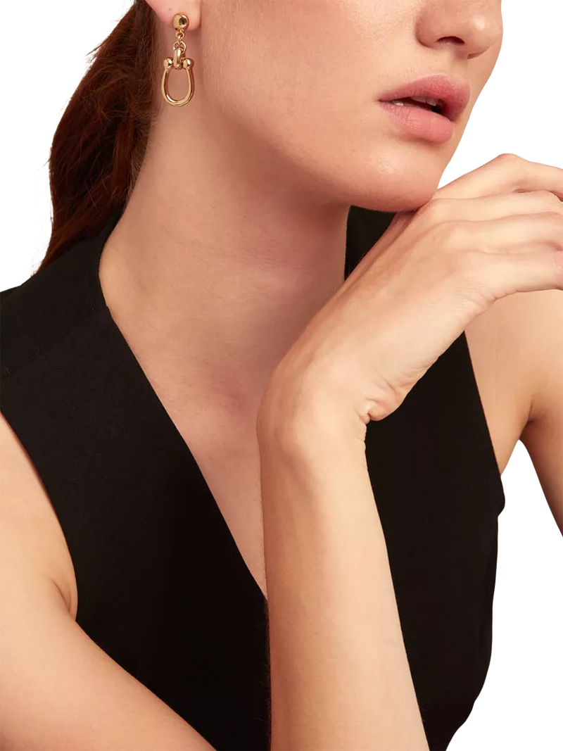 UNOde50 Youthful Collection horseshoe drop earrings gold, imported from the UK