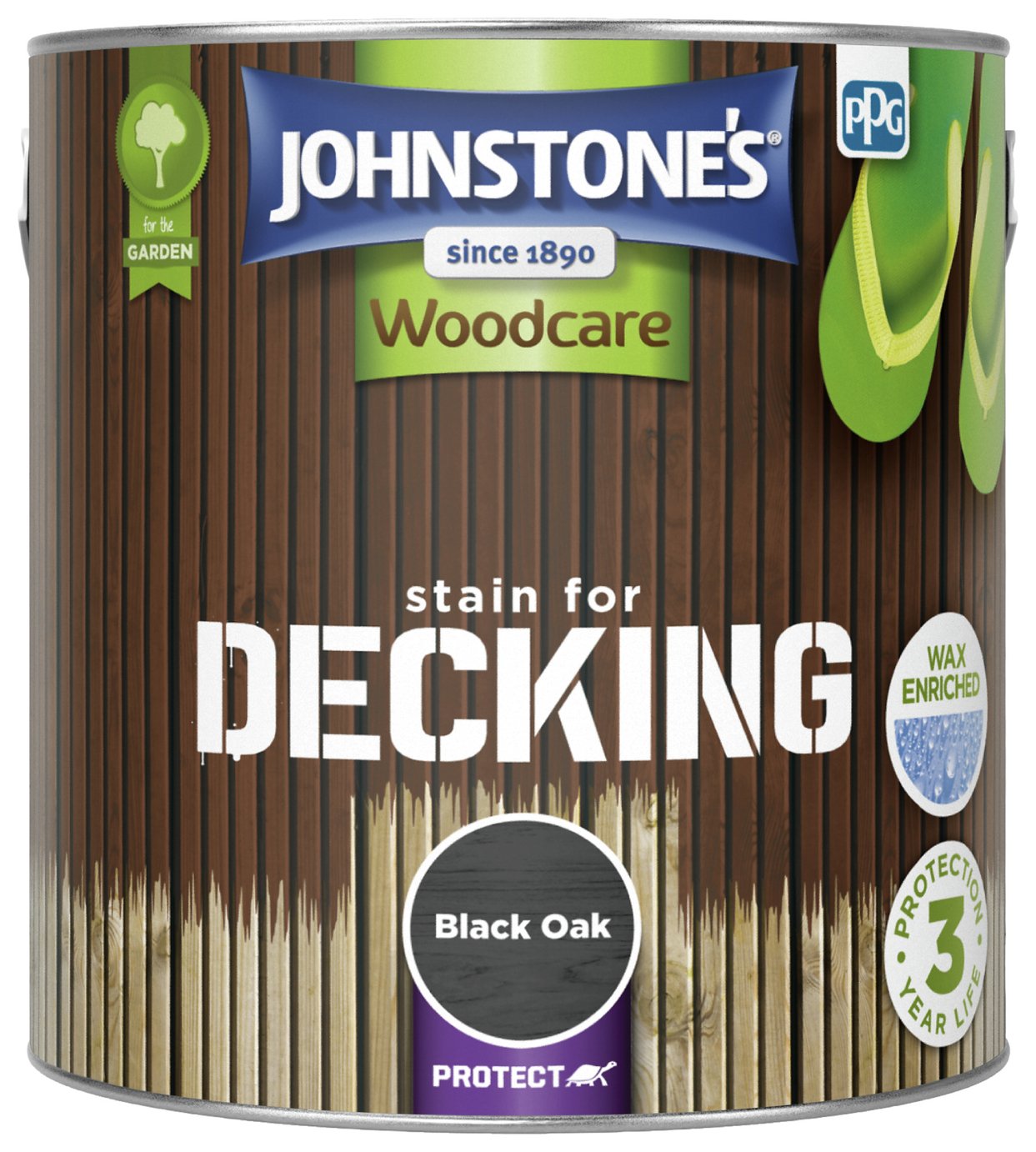 Johnstone's Black Oak decking woodstain 2.5L, UK version