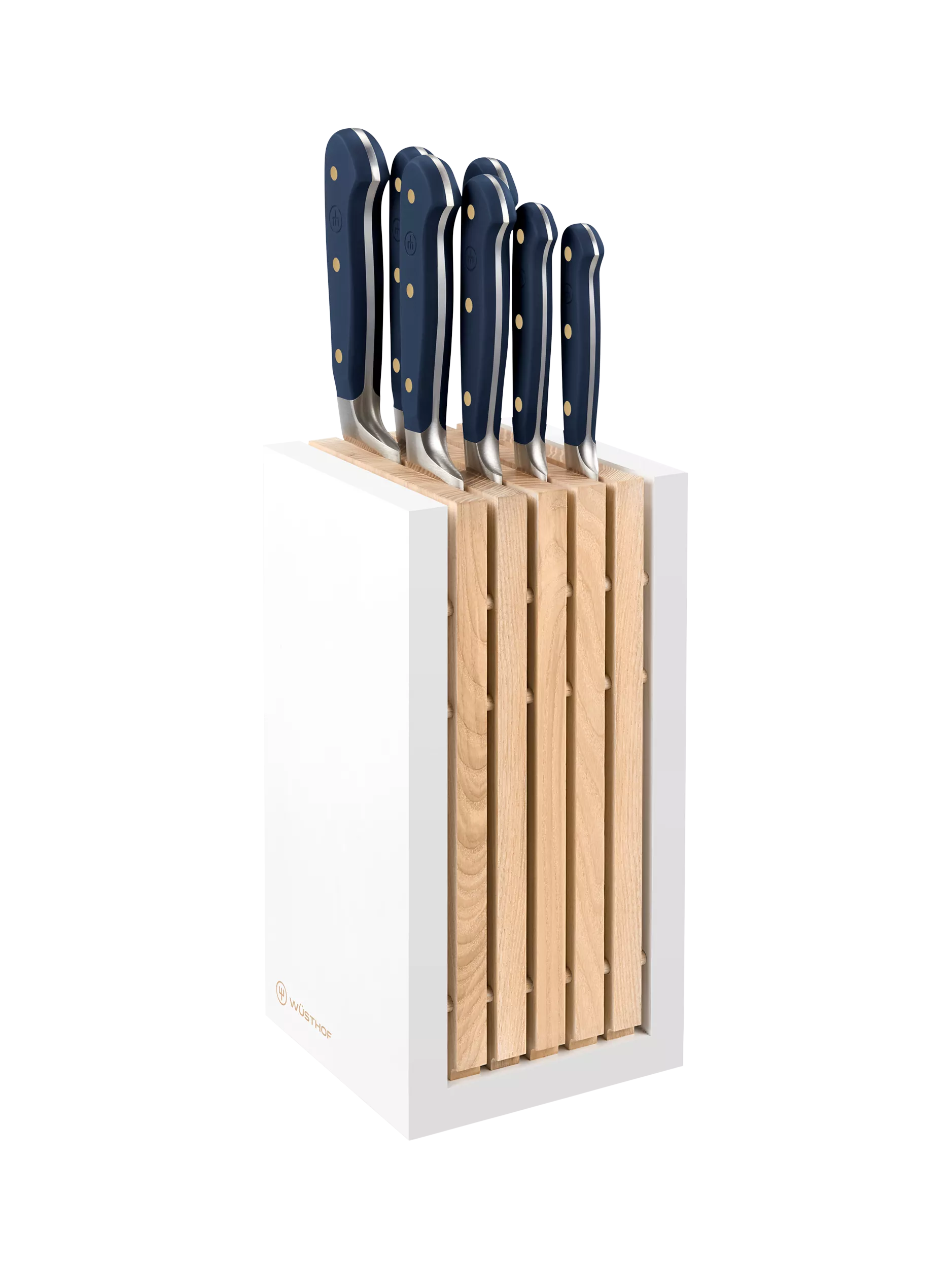 WÜSTHOF Classic 8-piece knife block set in ash wood, imported from the UK