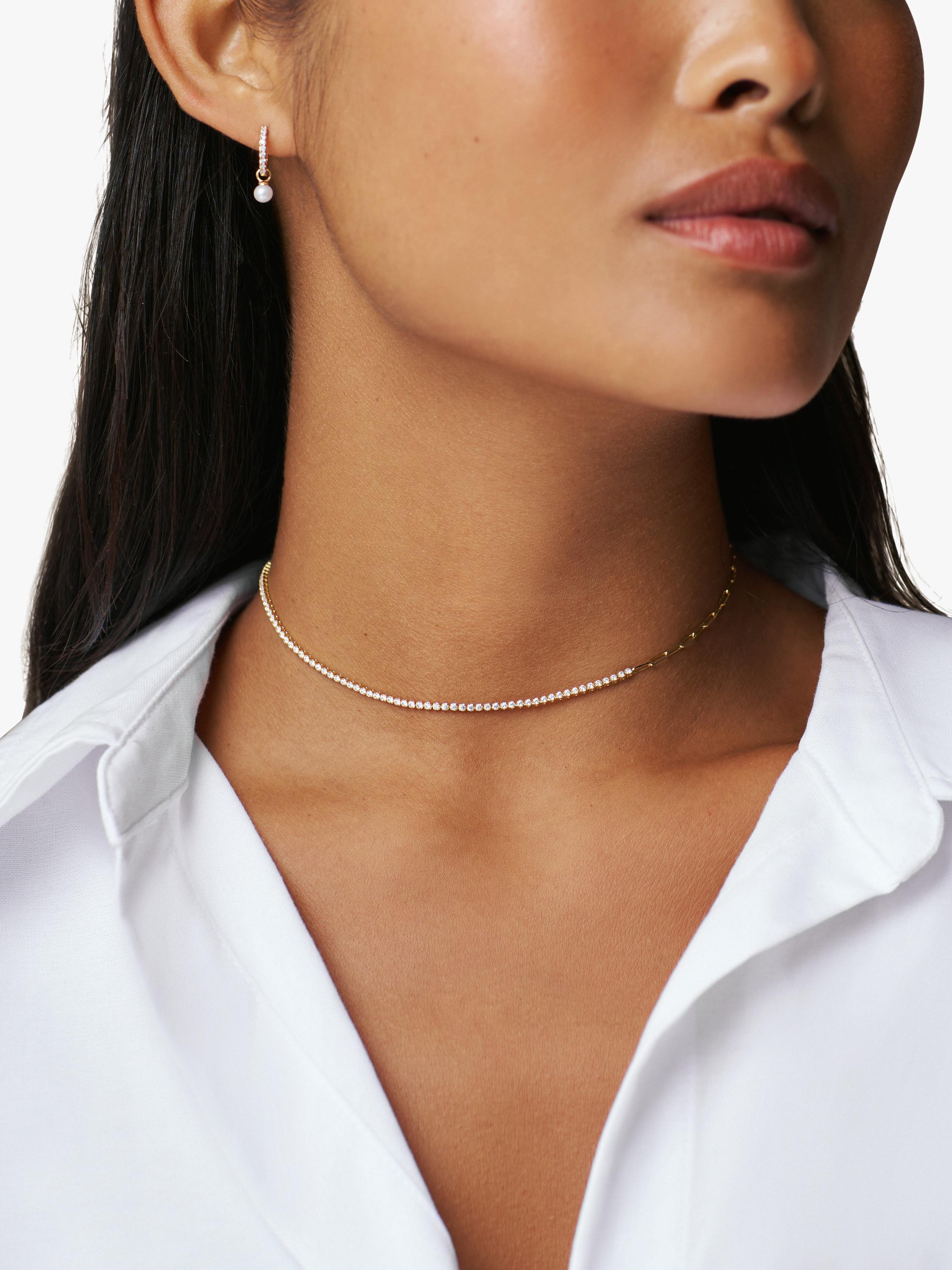 Orelia pave pearl drop earrings gold, UK version