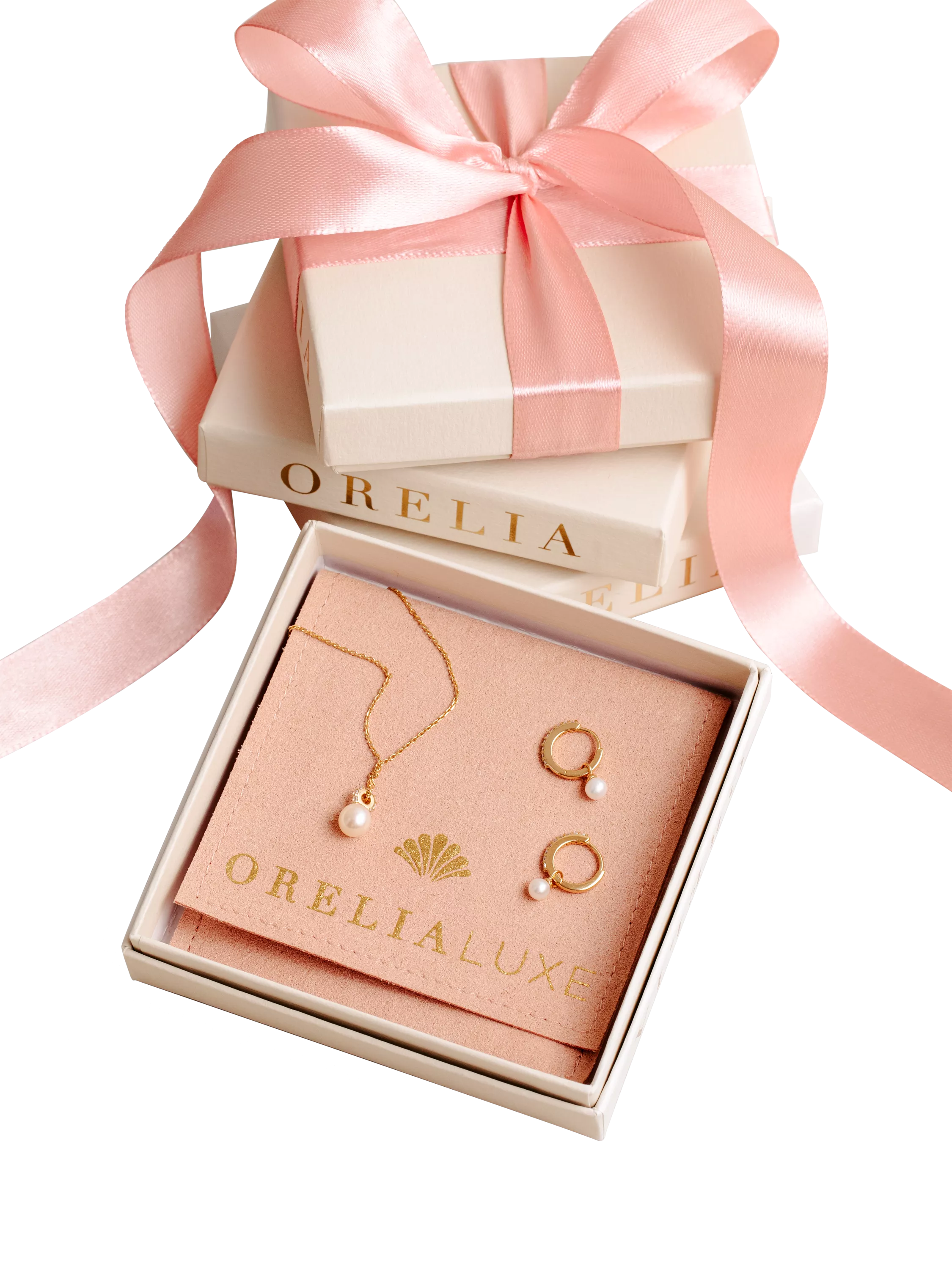 Orelia pave pearl drop earrings gold, UK version