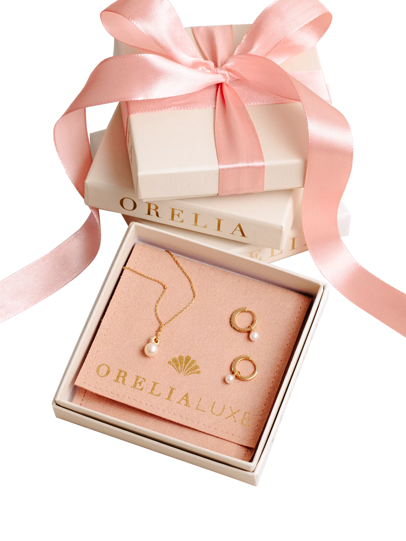 Orelia pave pearl drop earrings gold, UK version