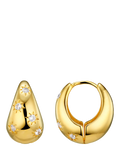 Orelia tapered crystal hoop earrings pale gold 16mm, imported from the UK