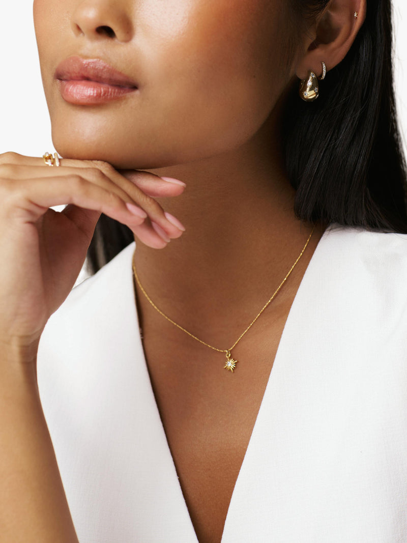 Orelia tapered crystal hoop earrings pale gold 16mm, imported from the UK