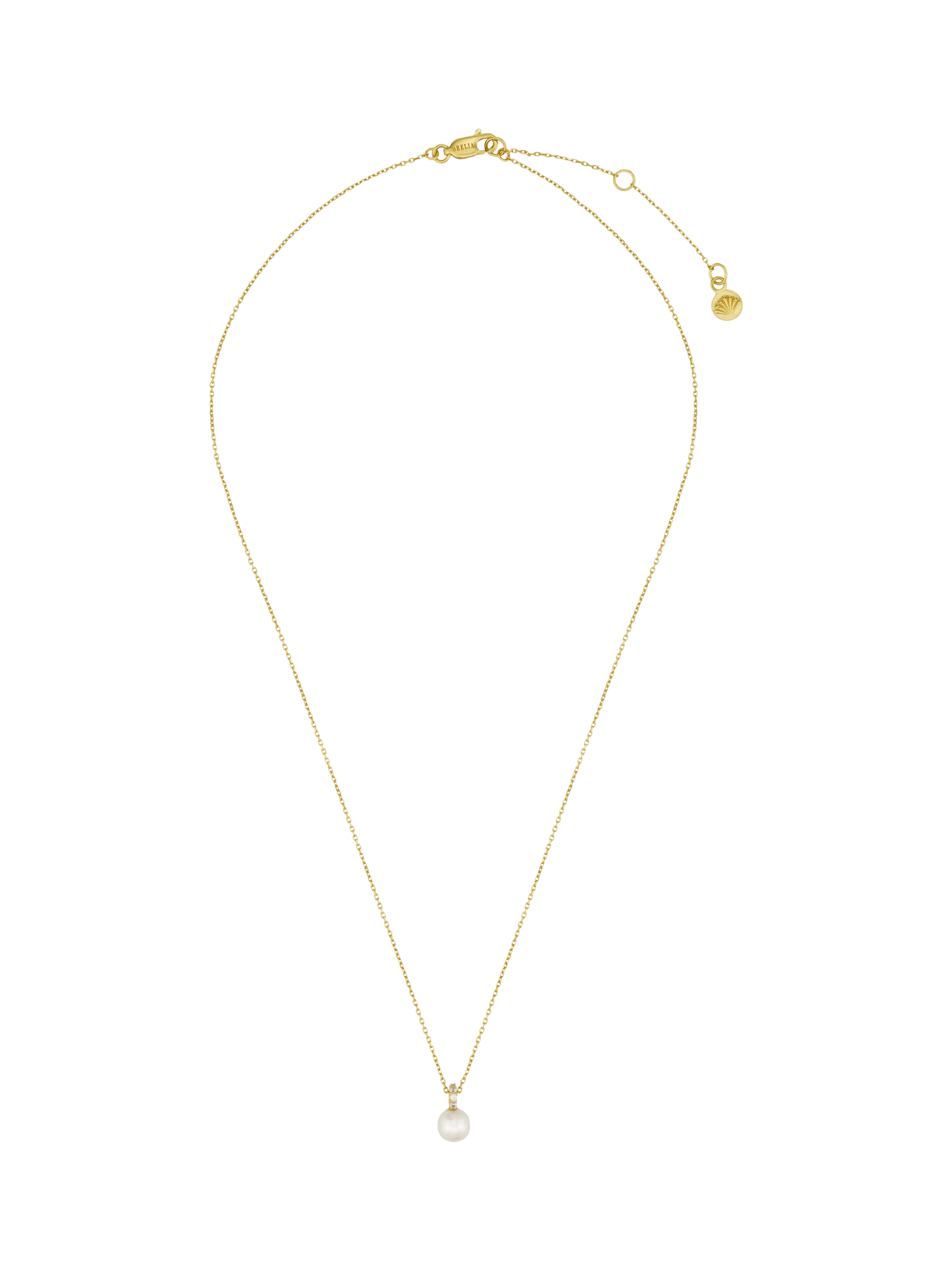 Orelia pearl pendant necklace pale gold 40.5cm chain, UK version
