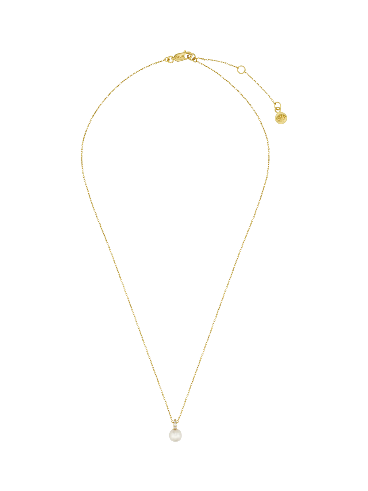 Orelia pearl pendant necklace pale gold 40.5cm chain, UK version