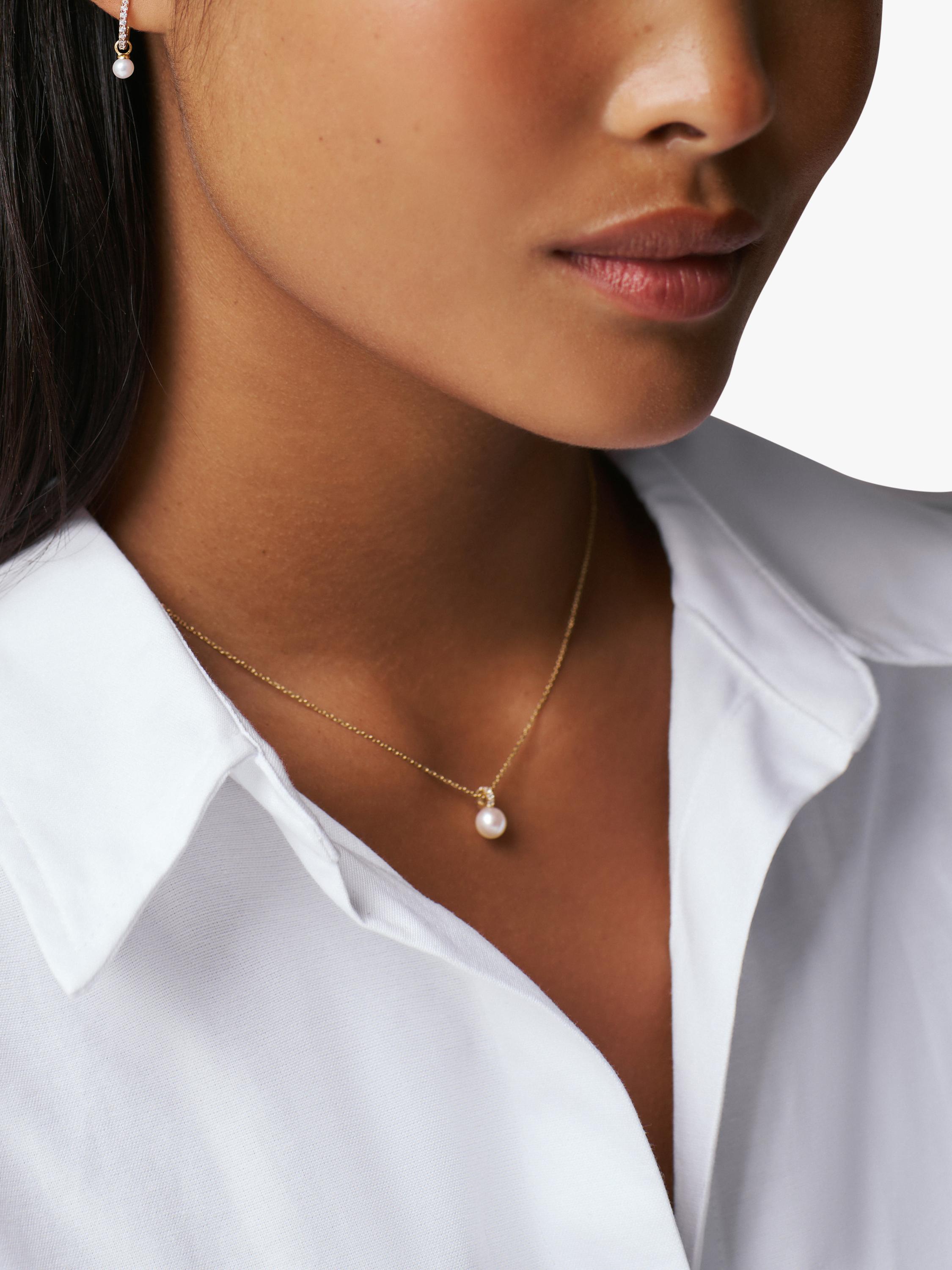 Orelia pearl pendant necklace pale gold 40.5cm chain, UK version