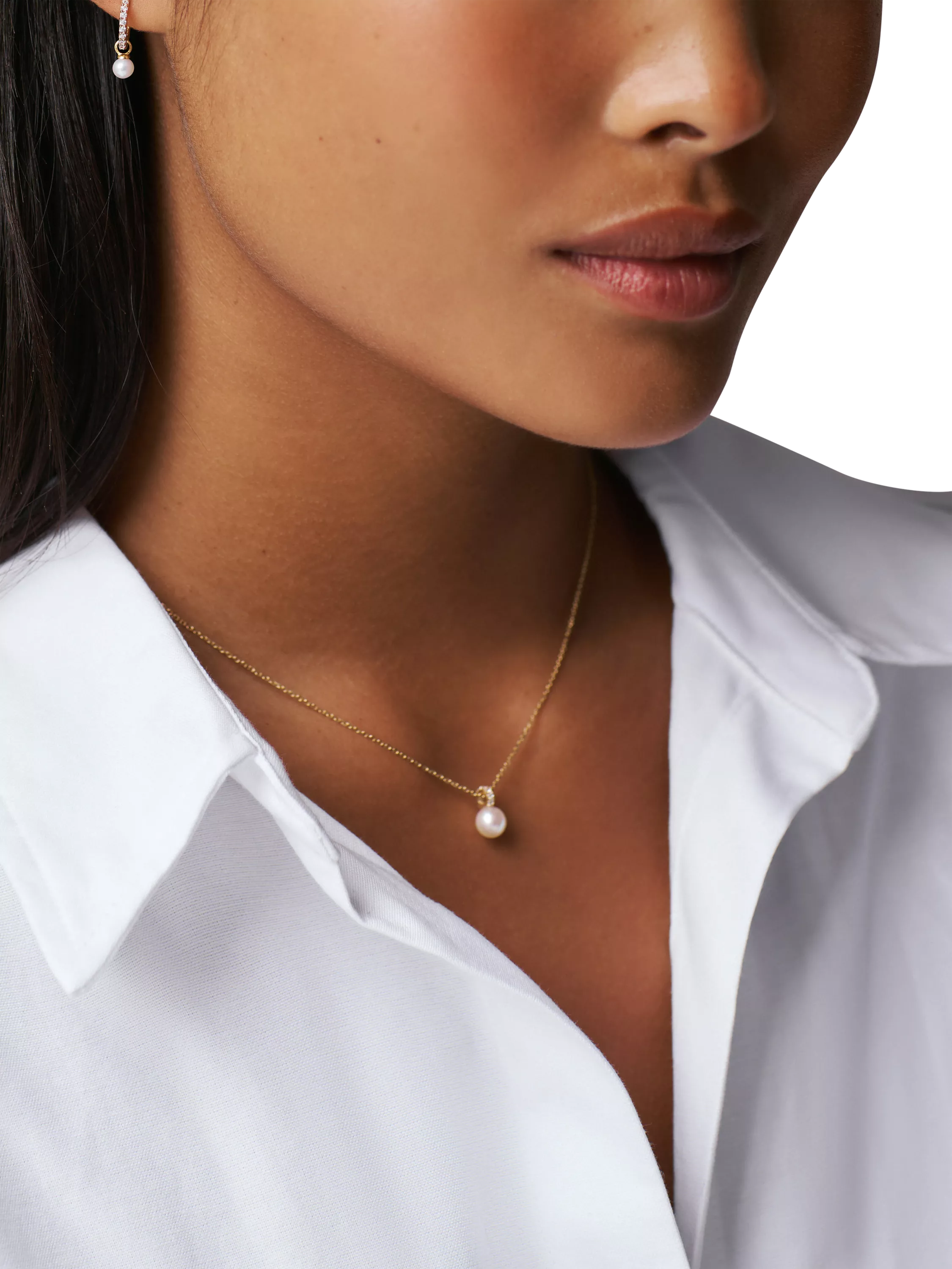 Orelia pearl pendant necklace pale gold 40.5cm chain, UK version