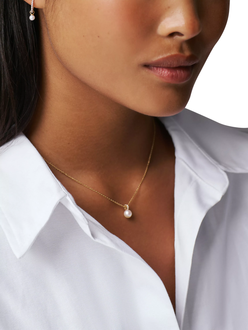 Orelia pearl pendant necklace pale gold 40.5cm chain, UK version