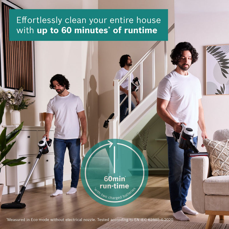 Bosch Unlimited 6 cordless vacuum with 2 batteries, imported from the UK
