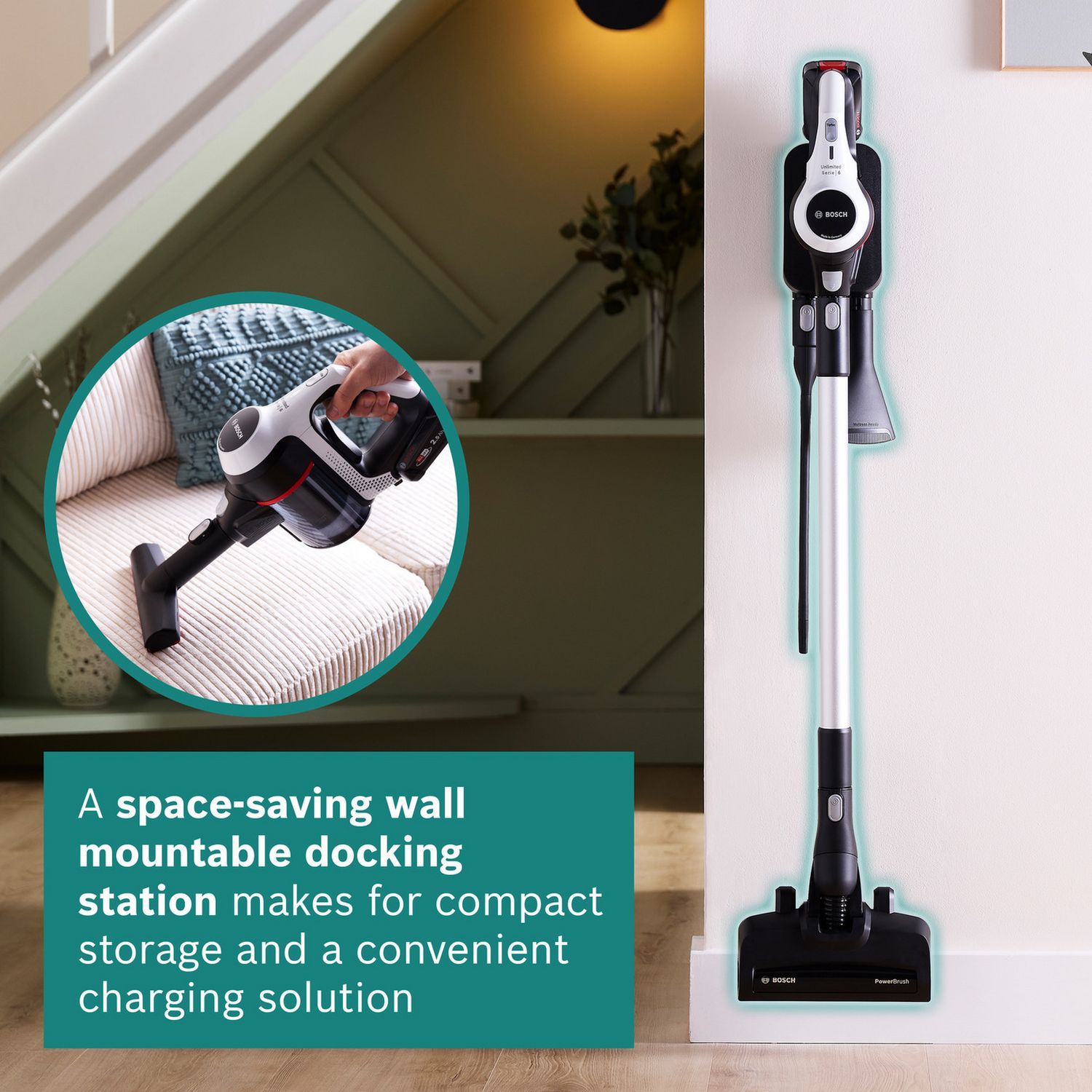 Bosch Unlimited 6 cordless vacuum with 2 batteries, imported from the UK