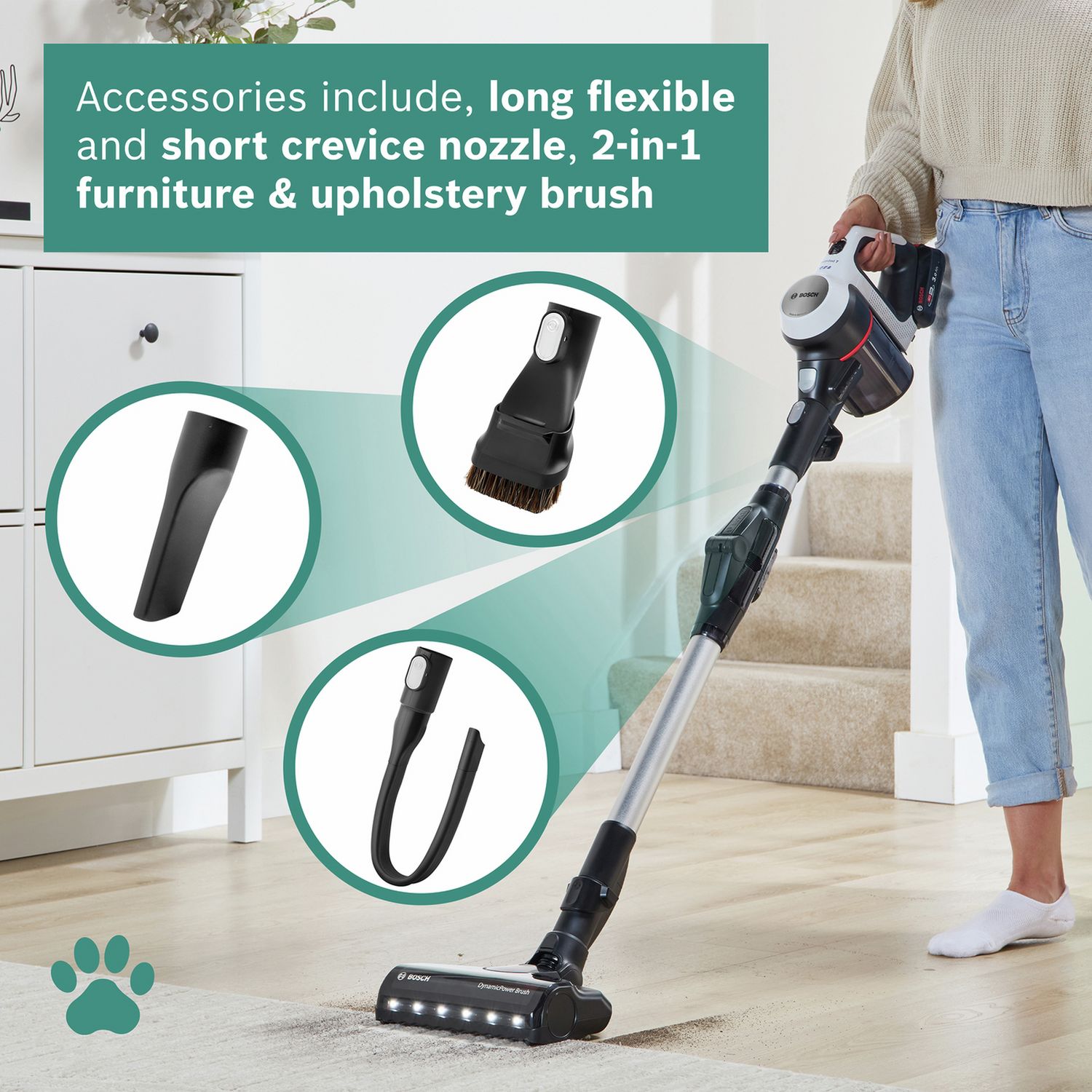 Bosch Auto Detect cordless vacuum cleaner with 2 batteries - British product