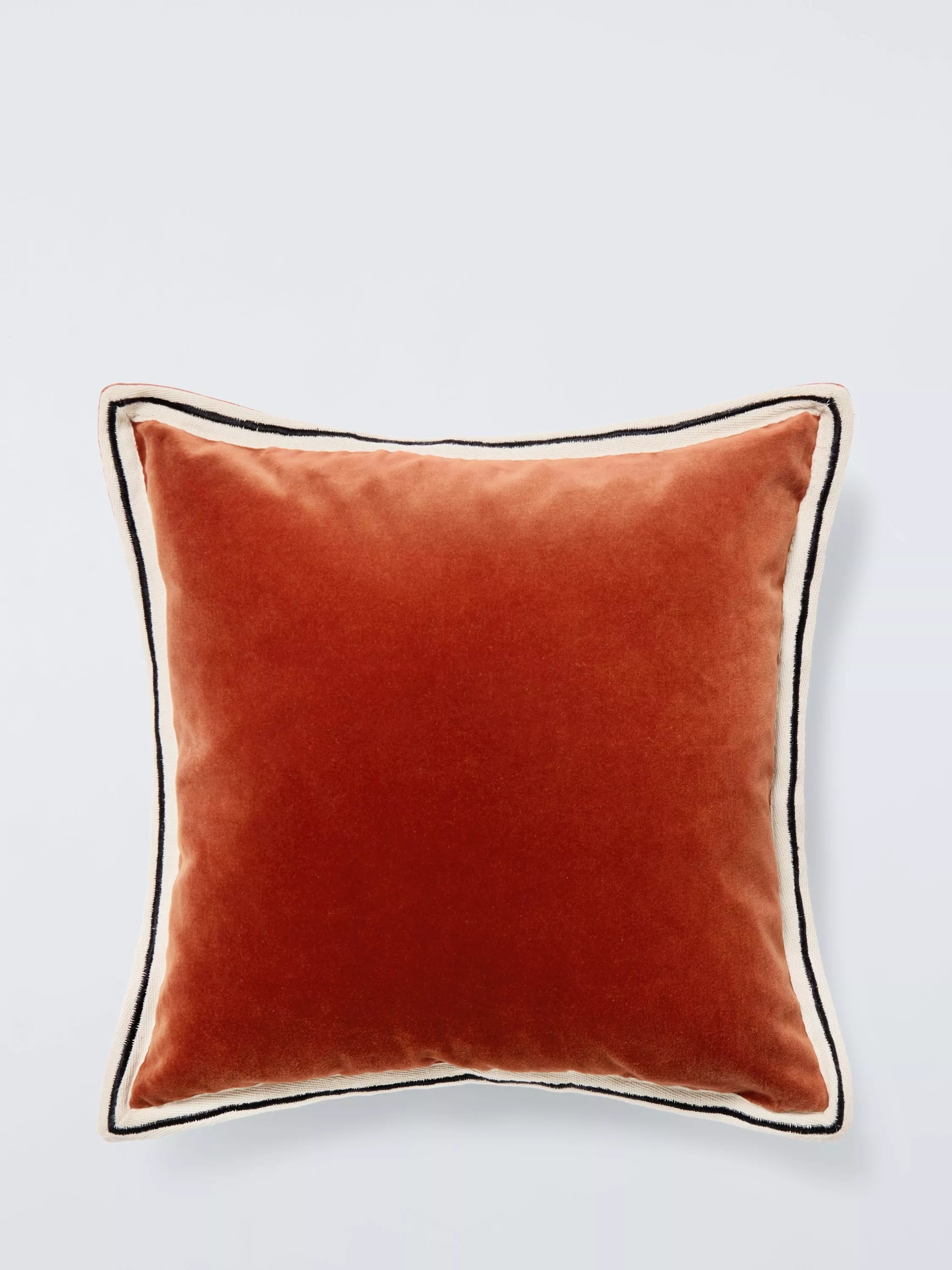 John Lewis Bordered Velvet Cushion 45 x 45cm